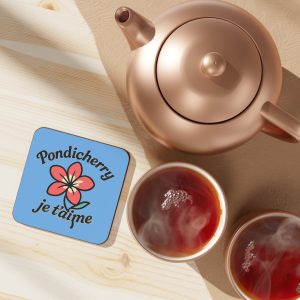 Pondicherry Je t’aime – Frangipani Hardboard Coaster