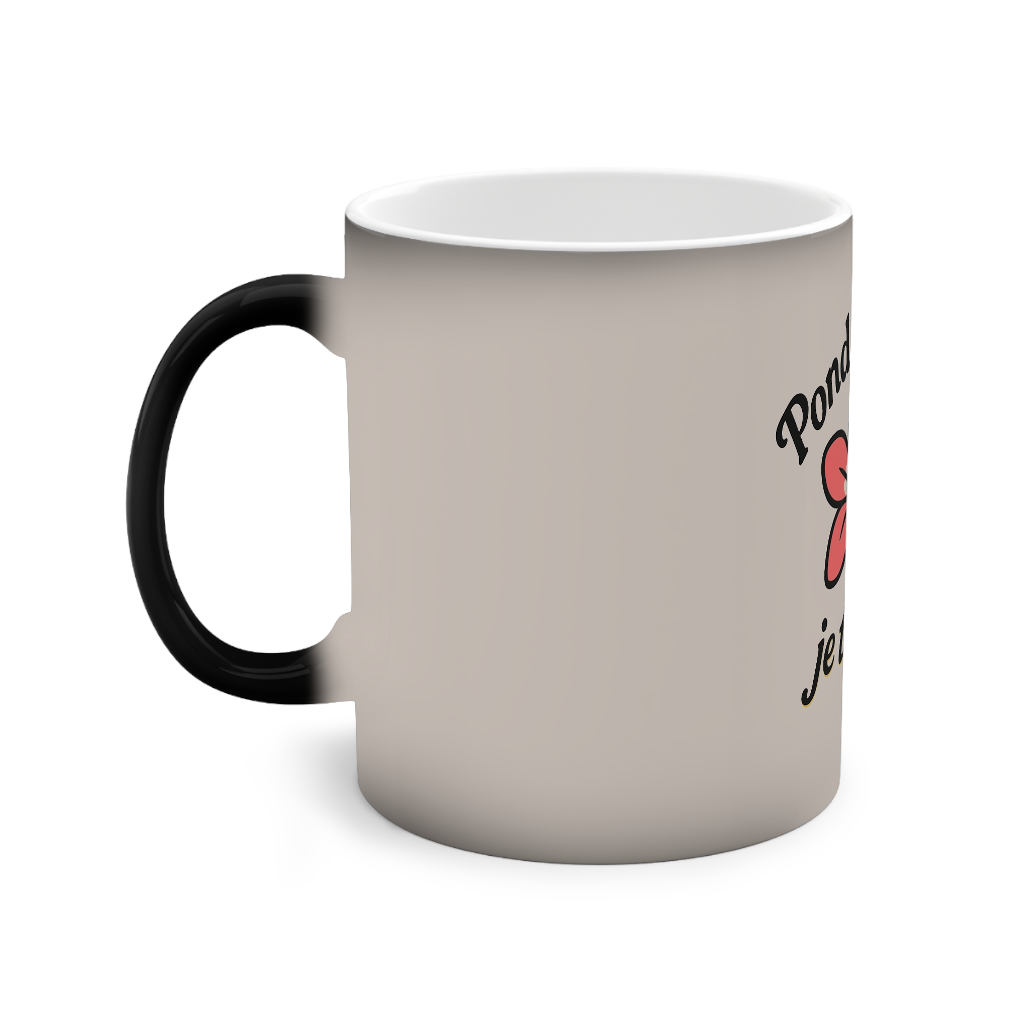 Pondicherry Je t'aime Mug, 11oz | Color-changing mug with heat-reactive design - Image 4