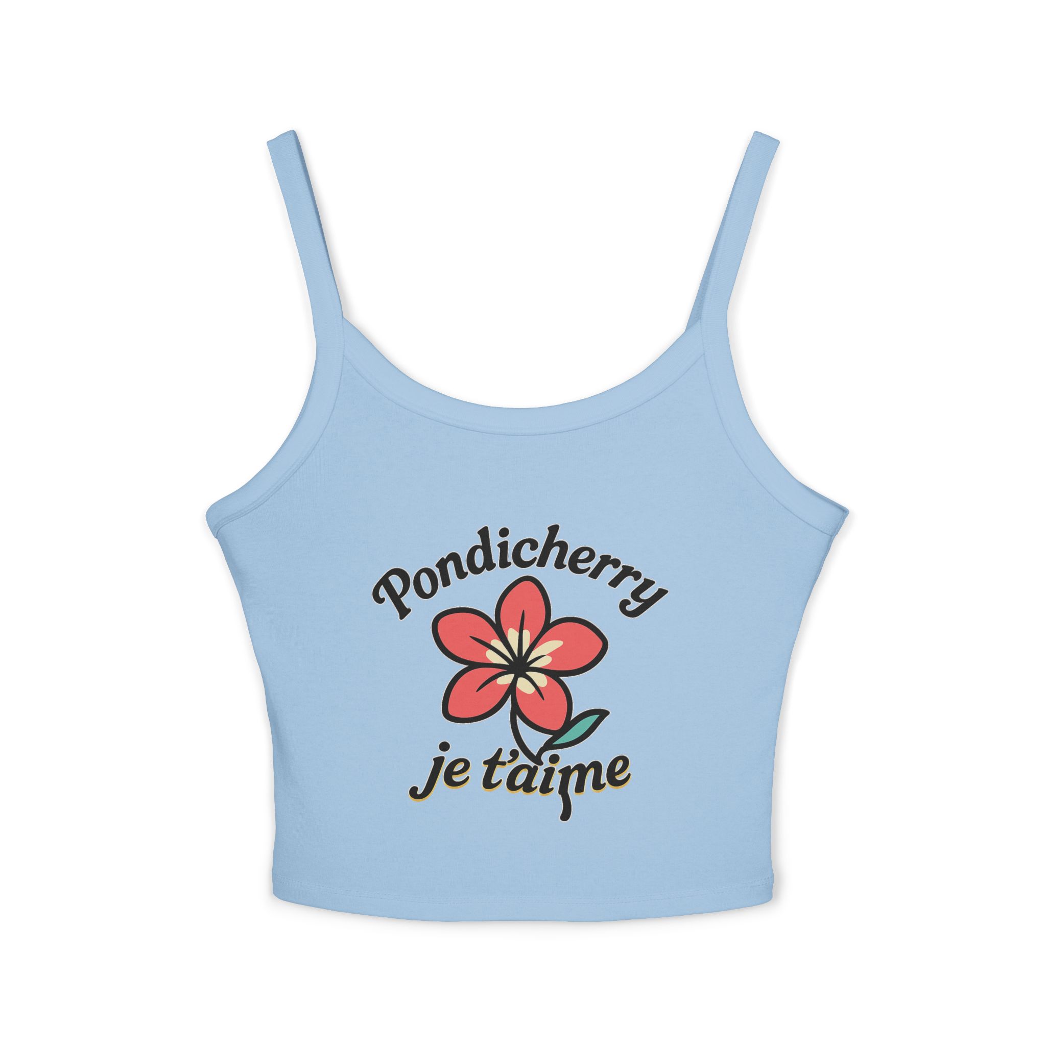Pondicherry Je t’aime – Women’s Spaghetti Strap Tank Top - Image 9