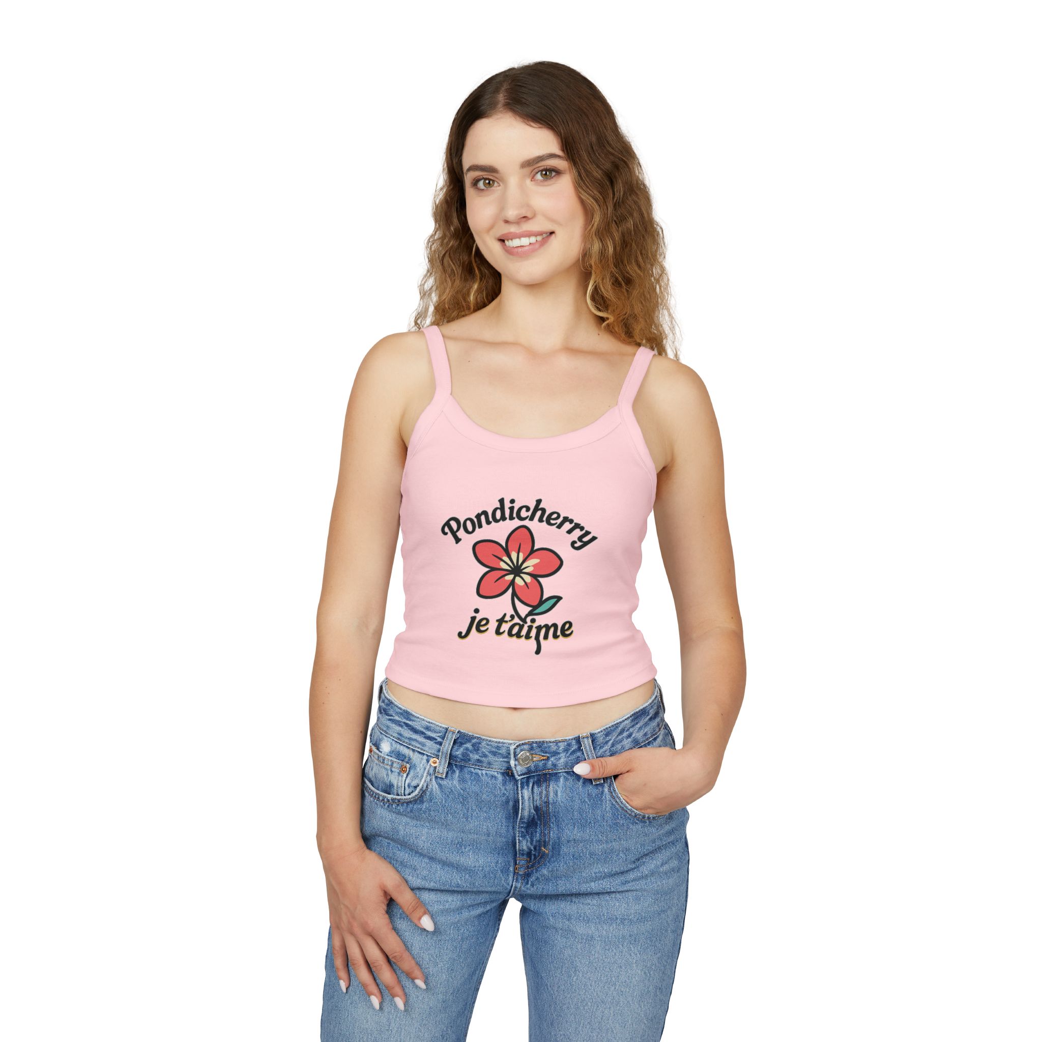 Pondicherry Je t’aime – Women’s Spaghetti Strap Tank Top