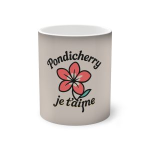 Pondicherry Je t'aime Mug, 11oz | Color-changing mug with heat-reactive design