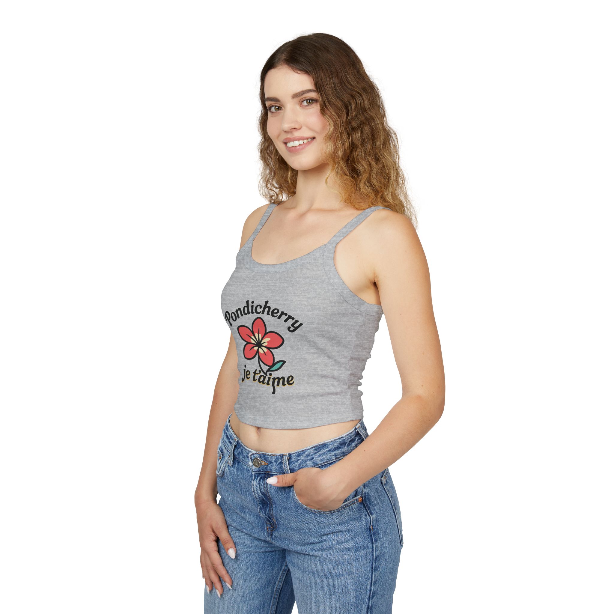 Pondicherry Je t’aime – Women’s Spaghetti Strap Tank Top - Image 16