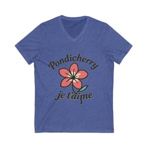 Pondicherry “Je t’aime” – Unisex V-Neck Tee