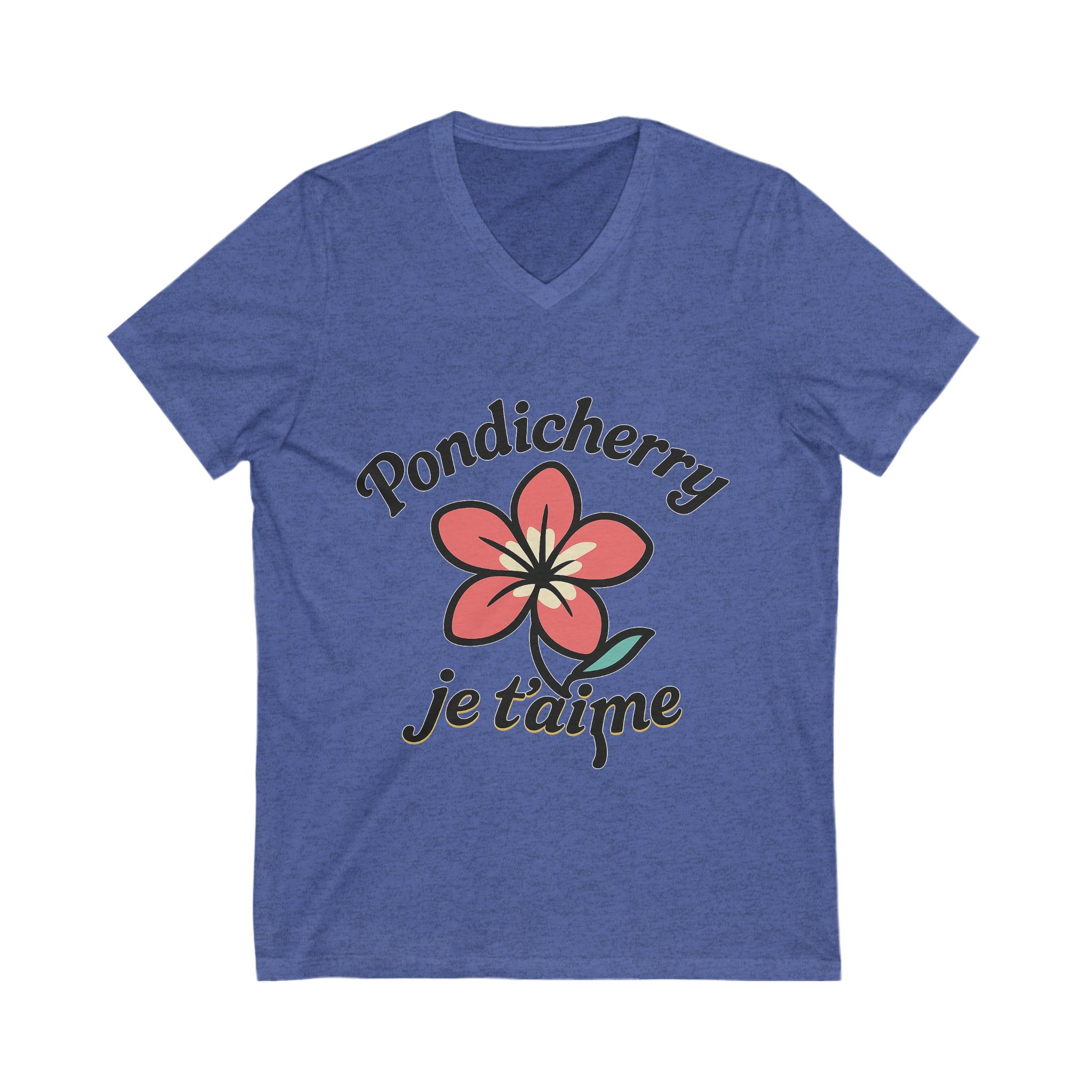 Pondicherry “Je t’aime” – Unisex V-Neck Tee