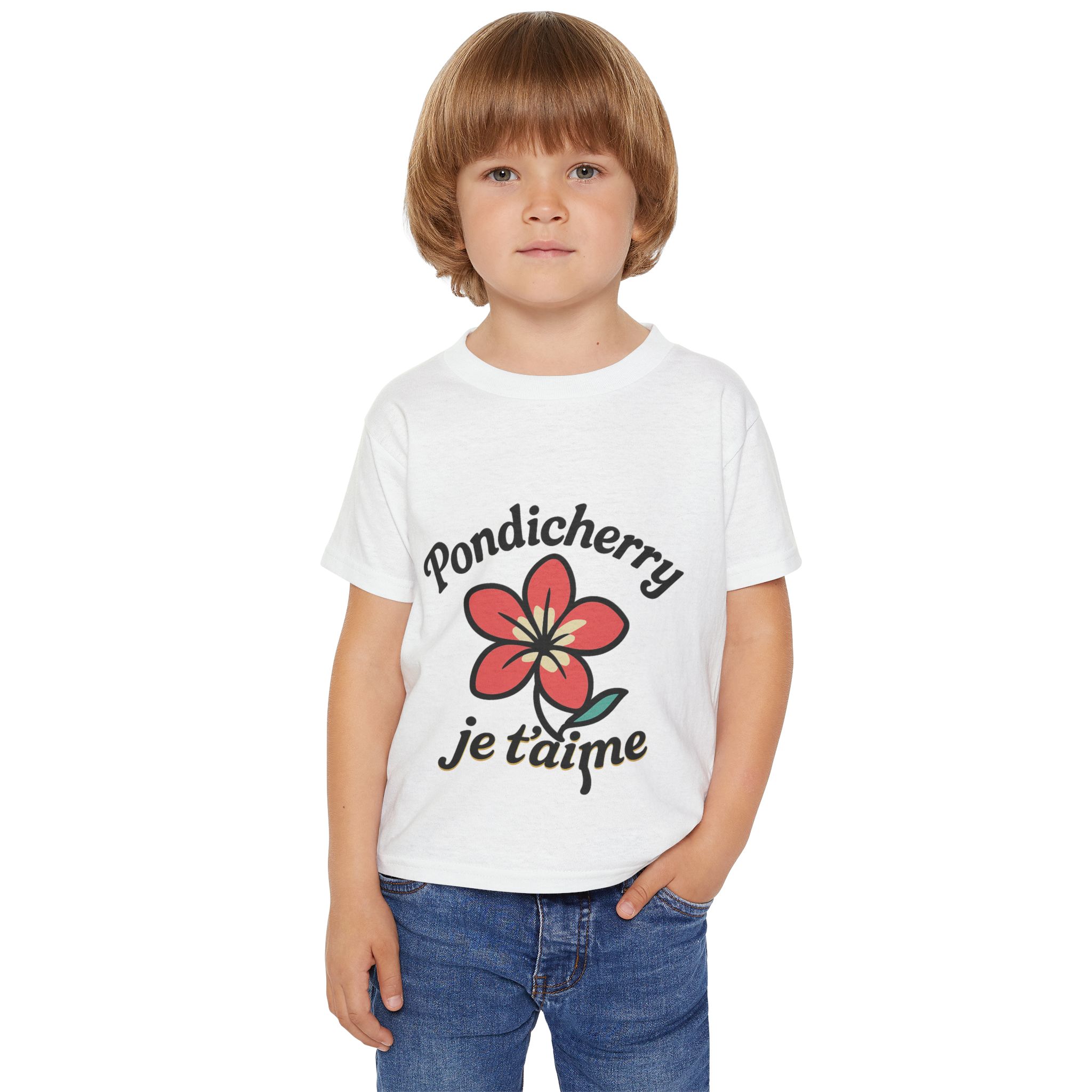 Pondicherry “Je t’aime” – Toddler Heavy Cotton Tee - Image 5