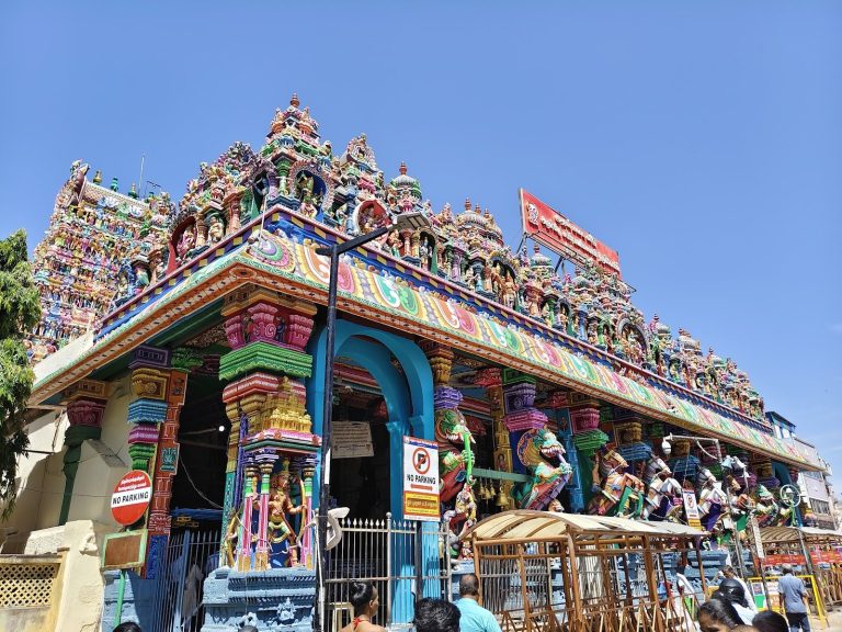 The multi-tiered Rajagopuram at Tirupparankundram Murugan Temple near Madurai