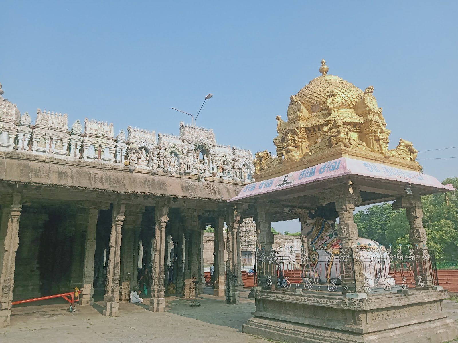 Southern Raja Gopuram gateway of Ekambaranathar Temple rising against the sky in Kanchipuram